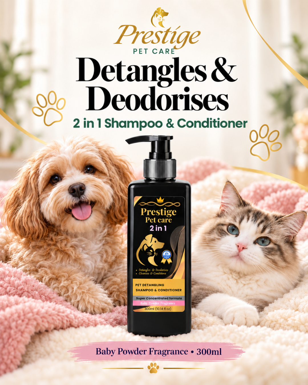 Prestige Pet Care 2-in-1 Detangling Shampoo & Conditioner